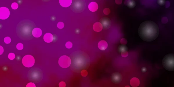 Dark Pink vector template with circles, stars. Abstract illustration with colorful spots, stars. Design for posters, banners.