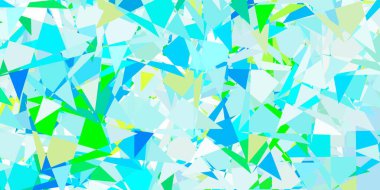 Açık mavi, üçgen şekilli yeşil vektör şablonu. Soyut renkli üçgen şekilli illüstrasyon. Reklamlar için şablon.