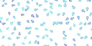 İş kadını işaretli hafif BLUE vektör şablonu. Kadın hakları aktivizmiyle soyut tarzda basit bir tasarım. Web siteniz için basit tasarım.