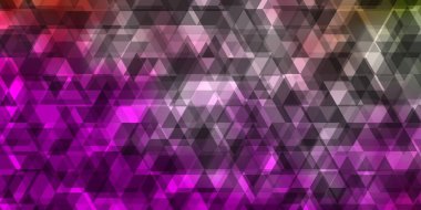 Açık Pembe, yeşil vektör arkaplan, çizgiler, üçgenler. Basit bir şekilde üçgenli renkli bir çizim. Reklamlar için desen.