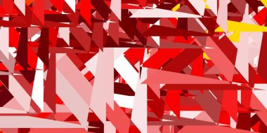 Açık kırmızı, sarı vektör arkaplan ve çokgen formlar. Renkli üçgenler aralığıyla soyut bir illüstrasyon. Duvar kağıtları için desen.