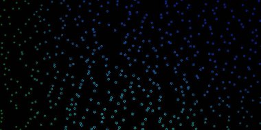 Koyu mavi, renkli yıldızlı yeşil vektör arkaplanı.