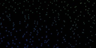 Koyu mavi, renkli yıldızlı yeşil vektör arkaplanı.