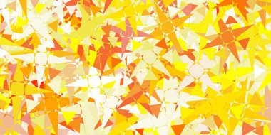 Açık sarı arka plan üçgenli, çizgili. Renkli üçgenler aralığıyla soyut bir illüstrasyon. İniş sayfaları.