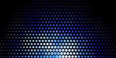 Küreli koyu mavi vektör deseni. Basit gradyan arkaplandaki soyut renkli diskler. Duvar kağıtları, perdeler için desen.