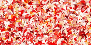 Açık kırmızı, üçgen şekilli sarı vektör şablonu. Modern tarzda üçgen şekilli akıllı soyut çizimler. Reklamlarınıza basit bir ekleme..