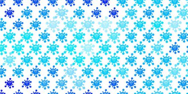 Virüs sembollü hafif BLUE vektör arkaplanı. Enfeksiyon formları ile soyut tarzda basit tasarım. Karantina olayları için en iyi tasarım.