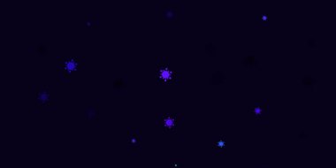 Açık pembe, hastalık sembollü mavi vektör dokusu. Dekoratif tarzında renkli işaretleri olan akıllı illüstrasyon. Salgın bilgisine karşı basit tasarım.