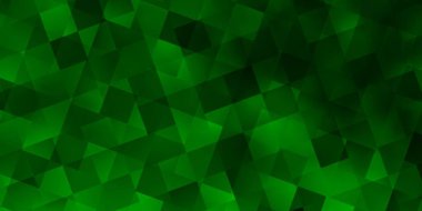 Küpler ile çokgen biçimli açık yeşil vektör deseni. Kareler ve çizgilerle soyut çizimler. Posterler ve afişler için en iyi tasarım.