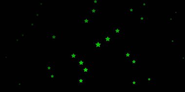 Küçük ve büyük yıldızlı koyu yeşil vektör arkaplanı.