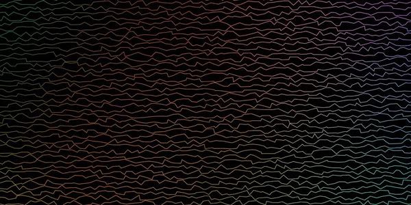 Темний Багатобарвний Векторний Фон Вигнутими Лініями Яскравий Зразок Різнокольоровими Вигнутими — стоковий вектор