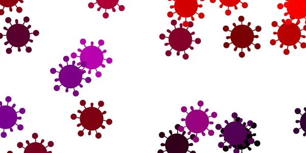 ライトピンク ウイルス記号付きの赤いベクトル背景 グラデーション医療の形をしたカラフルな抽象イラスト バイオハザード警告のための設計 — ストックベクタ