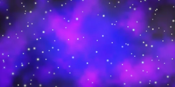 暗い紫色のベクトル背景とともにカラフルな星 — ストックベクタ