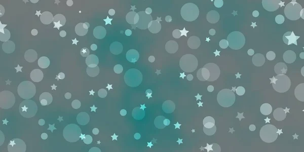 Hellblaues Vektormuster Mit Kreisen Sternen — Stockvektor