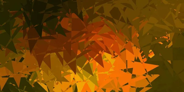 Dunkelgrüner Gelber Vektorhintergrund Mit Polygonalen Formen Dreiecksformen Mit Farbenfrohem Verlauf — Stockvektor