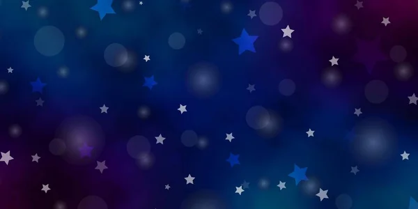 Azul Claro Patrón Vector Rojo Con Círculos Estrellas — Vector de stock