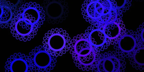 Fond Vectoriel Violet Foncé Avec Des Symboles Virus Conception Simple — Image vectorielle