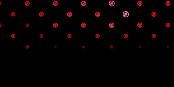 Rosa Scuro Sfondo Vettoriale Rosso Con Covid Simboli Illustrazione Astratta — Vettoriale Stock