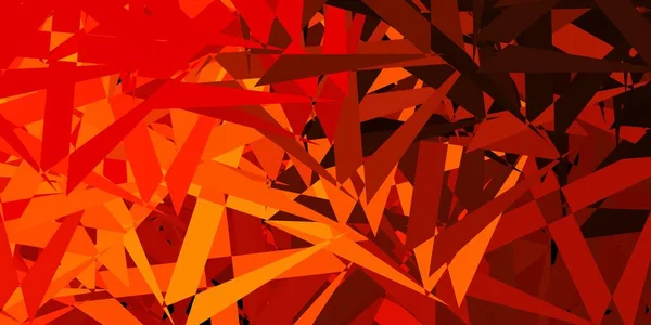 三角形 線で明るいオレンジ色のベクトル背景 三角形 形を持つ壮大な抽象的なイラスト Cm用テンプレート — ストックベクタ
