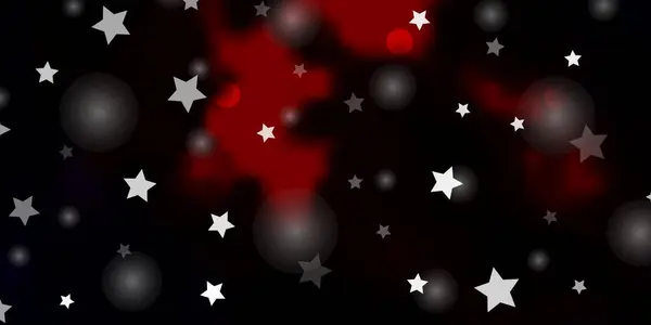 Patrón Vectorial Rojo Oscuro Con Círculos Estrellas — Vector de stock