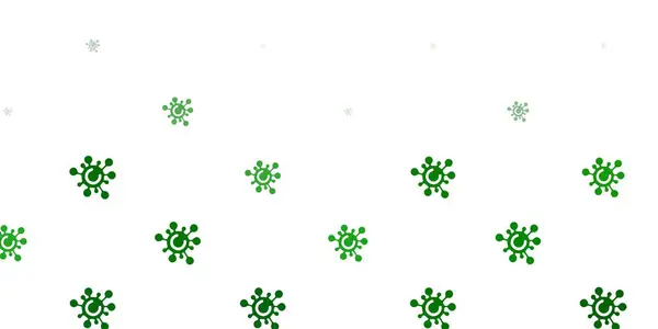Светло Зеленый Векторный Фон Сиолами Ковид Красочные Градиентные Символы Болезни — стоковый вектор