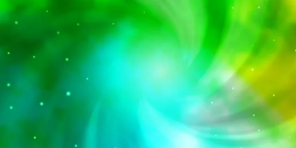 Світло Блакитний Зелений Векторний Шаблон Неоновими Зірками — стоковий вектор