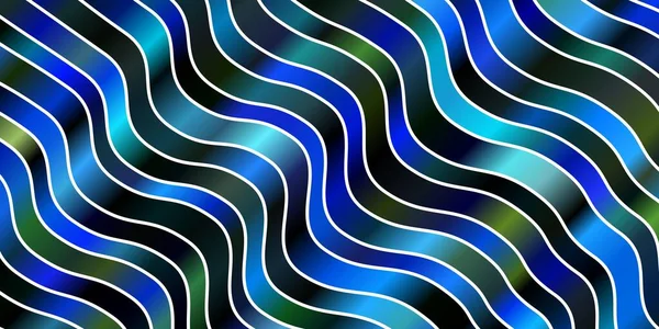 Modèle Vectoriel Bleu Foncé Vert Avec Lignes Rondes — Image vectorielle