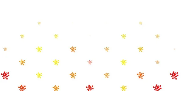 Світло Оранжевий Векторний Візерунок Елементами Коронавірусу Абстрактна Ілюстрація Біологічними Градієнтними — стоковий вектор