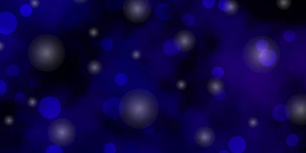 Layout Vetorial Roxo Escuro Com Círculos Estrelas — Vetor de Stock