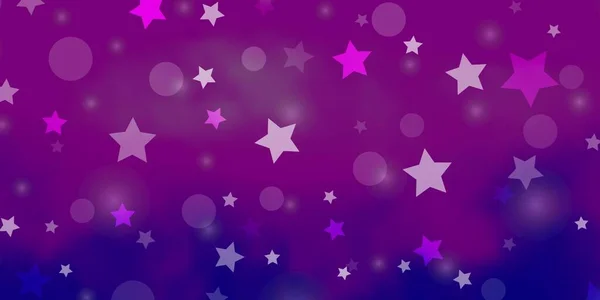 Светло Розовая Голубая Векторная Компоновка Кругами Звездами — стоковый вектор