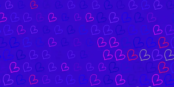 Light Pink Blue Vector Backdrop Sweet Hearts Colorful Feminism Symbols — Vector de stock