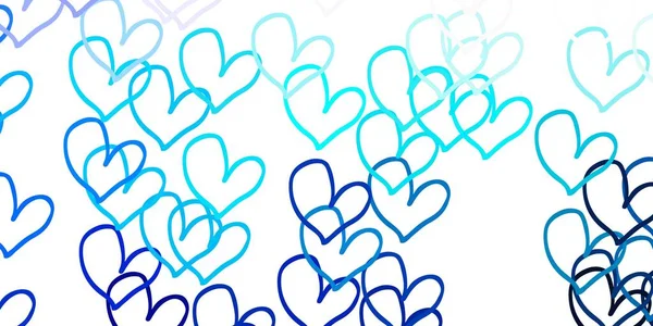 Light Blue Διανυσματική Υφή Υπέροχες Καρδιές Θολή Διακοσμητική Σχεδίαση Στυλ — Διανυσματικό Αρχείο