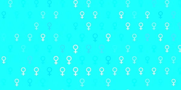 浅蓝色 黄色矢量纹理与女权符号 摘要通过对妇女权力的描述进行摘要说明 国际妇女日的背景 — 图库矢量图片