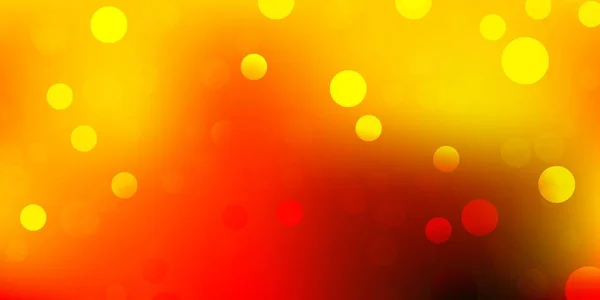 Jasnoczerwone Żółte Tło Wektora Plamkami Ilustracja Zestawem Lśniących Barwnych Abstrakcyjnych — Wektor stockowy