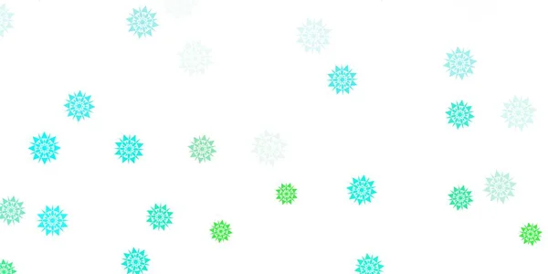 Светло Зеленый Векторный Узор Цветными Снежинками Абстрактный Градиент Красочные Снежинки — стоковый вектор