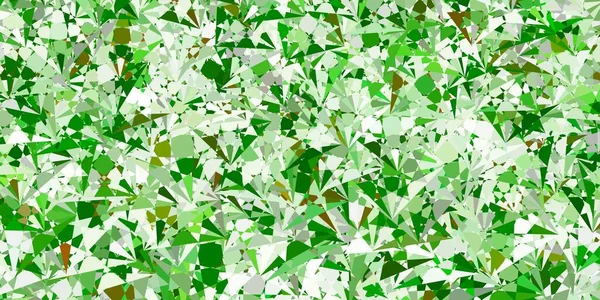 Světle Zelená Žlutá Vektorová Textura Náhodnými Trojúhelníky Web Materiál Ilustrace — Stockový vektor