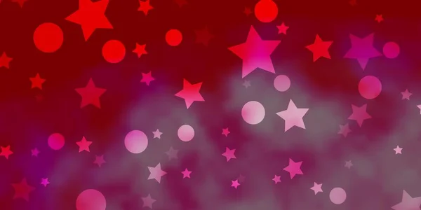 Texture Vectorielle Rouge Clair Avec Cercles Étoiles — Image vectorielle