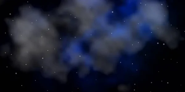 Fundo Vetorial Azul Escuro Com Estrelas Pequenas Grandes Ilustração Colorida — Vetor de Stock