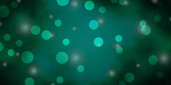 Textura Vetorial Verde Escuro Com Círculos Estrelas — Vetor de Stock