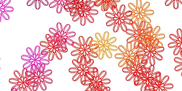 Rose Clair Motif Gribouillis Vectoriel Jaune Avec Des Fleurs Conception — Image vectorielle