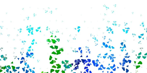Светло Синий Зеленый Векторный Отскок Хаотичными Поворотами Иллюстрация Красочными Формами — стоковый вектор