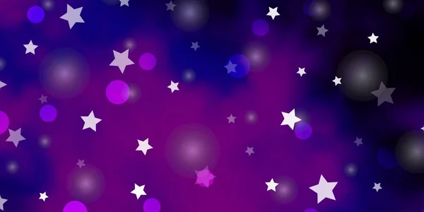 Luz Plantilla Vectorial Púrpura Con Círculos Estrellas — Vector de stock