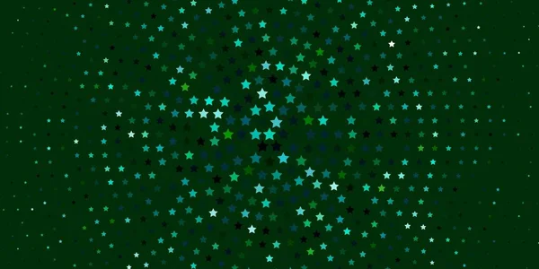 Azul Claro Fondo Vectorial Verde Con Estrellas Pequeñas Grandes — Vector de stock