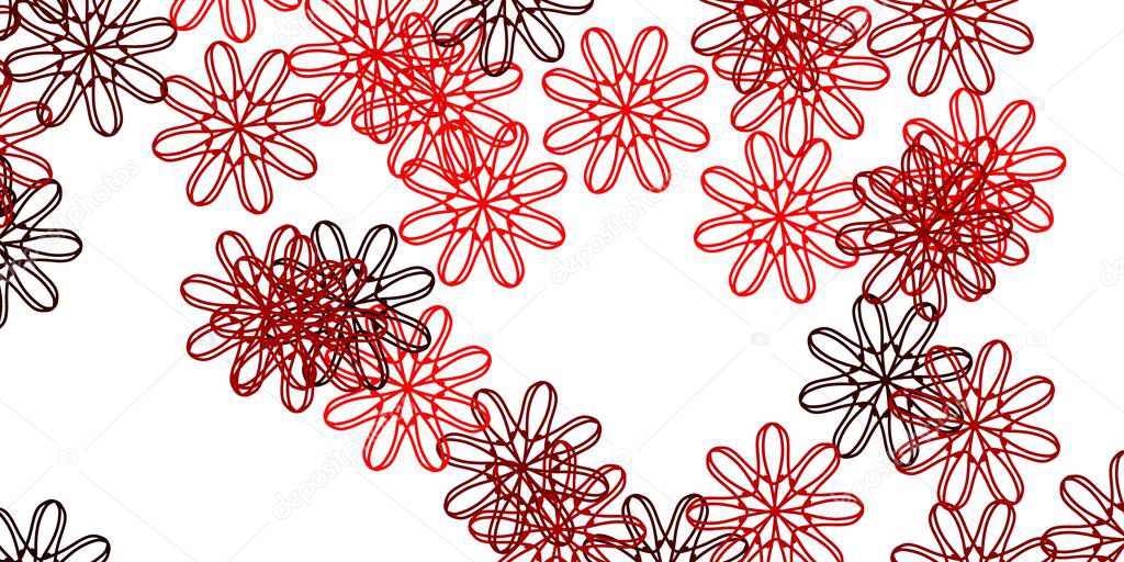 Light Red vector natural layout with flowers. Modern design with gradient Flowers on abstract background. Best design for your business.