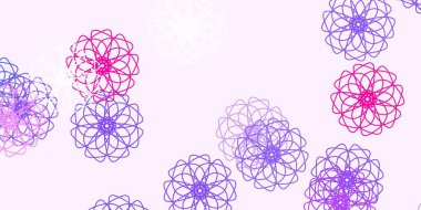 Açık mavi, kırmızı vektör çiçekli doğal sanat eseri. Soyut arka planda gradyan çiçekleri olan modern tasarım. Web sitesi tasarımları için desen.