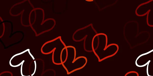 Φως Κίτρινο Διάνυσμα Φόντο Γλυκές Καρδιές Διακοσμητική Λάμψη Εικονογράφηση Καρδιές — Διανυσματικό Αρχείο
