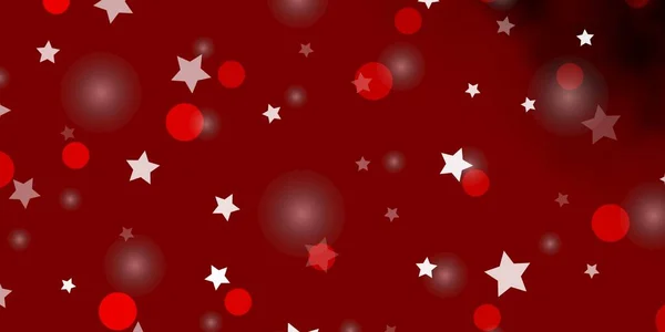 Lichtrode Vectorachtergrond Met Cirkels Sterren Abstract Design Gradiëntstijl Met Bubbels — Stockvector