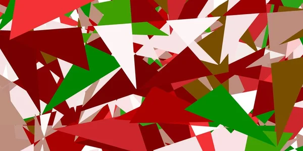 浅绿色 红色矢量背景与多边形 带有抽象的彩色三角形形状的说明 登陆页材料 — 图库矢量图片