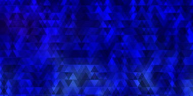 Çizgiler ve üçgenlerle koyu mavi vektör düzeni. Renkli üçgenlerle soyut çizimler yaparak. Posterler ve afişler için en iyi tasarım.