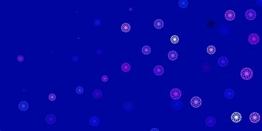 Açık pembe, diskleri olan mavi vektör dokusu. Basit gradyan arkaplandaki soyut renkli diskler. Broşürler, broşürler için desen.